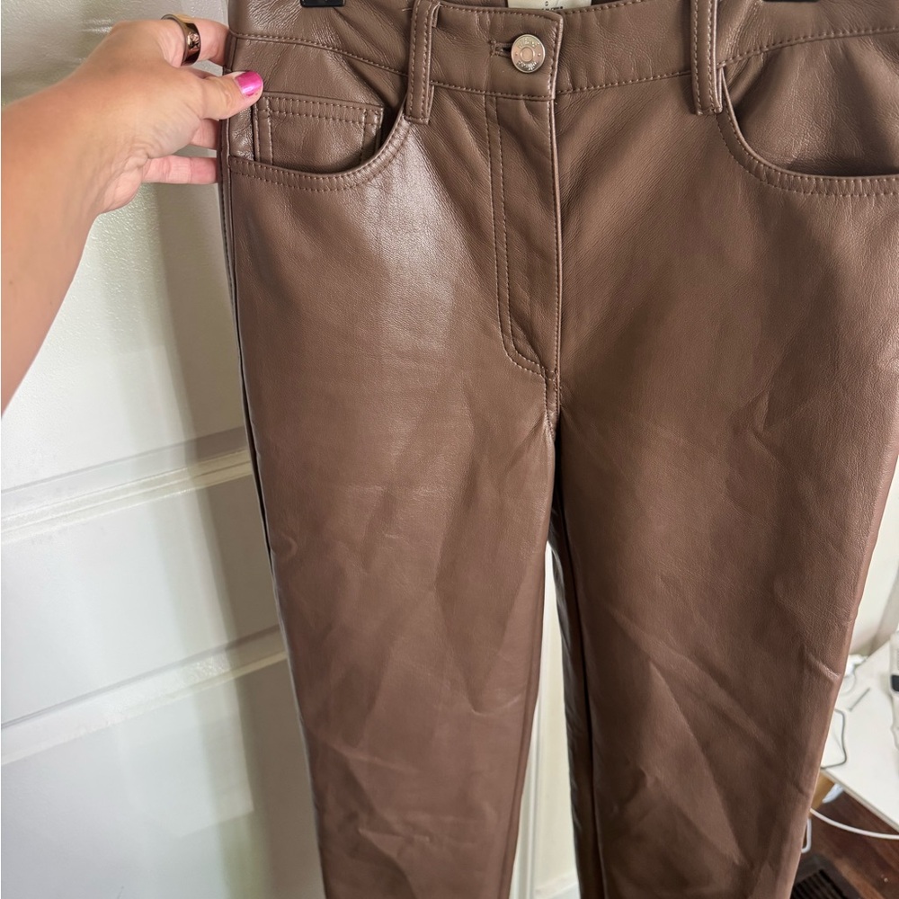 Wilfred Brown Leather Pants